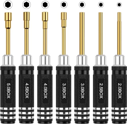 RC Tools Kit 7PCS Hex Nut Screwdriver Set with 5.0/4.5/4.0/3.5/3.0/2.5/2.0 Box Hobby Tools Hexagon Nut Wrench Repair Tools Compatible with SCX24 Traxxas Redcat RC Cars RC Tools Kit 7PCS Hex Nut Screwdriver Set with 5.0/4.5/4.0/3.5/3.0/2.5/2.0 Box Hobby Tools Hexagon Nut Wrench Repair Tools Compatible with SCX24 Traxxas Redcat RC Cars von sikkeby