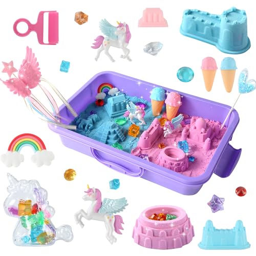 Regenbogenpferd Sensorik Box, zaubersand sand set mädchen, Einhorn Spielzeug für Kinder, Schlossformen, Aktivitäten für Kleinkinder und Sensorik-Füllmaterial für Kinder ab 3 Jahren Regenbogenpferd Sensorik Box, zaubersand sand set mädchen, Einhorn Spielzeug für Kinder, Schlossformen, Aktivitäten für Kleinkinder und Sensorik-Füllmaterial für Kinder ab 3 Jahren von sikmcle