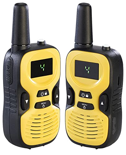 simvalley Communications Handfunkgeräte: 2er-Set Walkie-Talkie-Funkgeräte, 8 Kanälen, 446 MHz, 2 km Reichweite (PMR Funkgeräte, PMR-Funkgeräte-Set, Überwachung) von simvalley