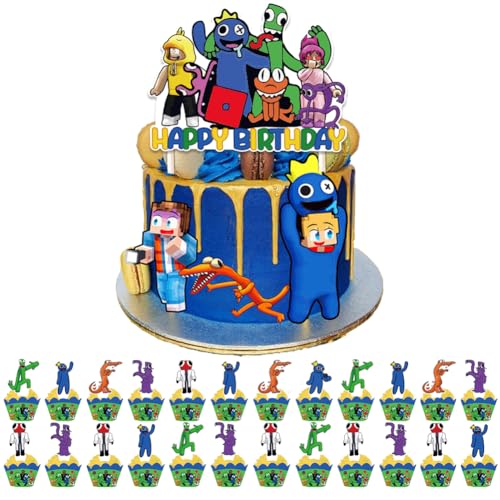 Cupcake Dekoration 49 Pcs Cartoon Cake Decorating Party Kuchen Dekorationszubehör Tortenaufsatz für Geburtstagsfeier Kinder Junge Mädchen alles Gute zum Geburtstag Kuchendekoration von simyron