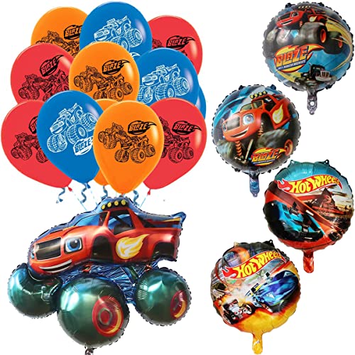 Monster Truck Luftballons simyron 23 Stück Blaze und die Monstermaschinen Folienballons Blaze Geburtstagsparty Dekoration für Kinder Monster Truck Geschenk Geburtstagsparty Zubehör Dekor von simyron
