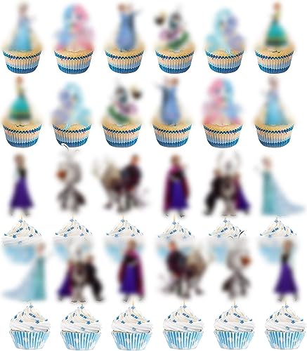 Cartoon Kuchendekoration simyron 48 Stück Cartoon Tortenaufsatz Cartoon Kuchen Dekoration Cartoon Cupcake Topper für Kinder Mädchen Geburtstag Party von simyron