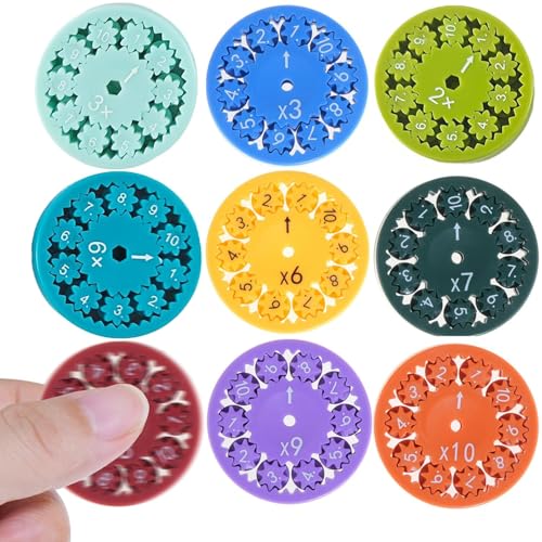 9 Stück Mathe Fidget Spinner Set, Zahlen Fidget Spinner Spielzeug, Lustige Mathe Lern Fidget Toys knobelspiele Für Kinder, Lindert Stress Zappel Lernspiel Spielzeug (Addition und Subtraktion) von sinirttou