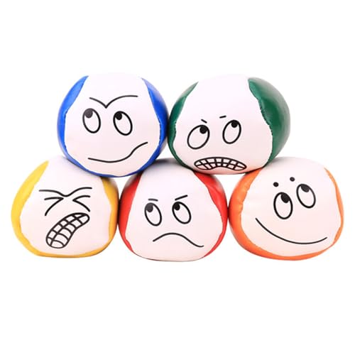 sinirttou 5er Jonglierbälle Set, Gute 5cm Jonglierbälle für Anfänger, Langlebige und weiche PU Leder für Erwachsene Anfänger Geschicklichkeitsspiel Outdoor Spielzeug von sinirttou