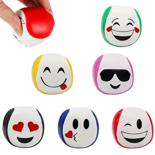 sinirttou 6er Jonglierbälle Set, Gute 7cm Jonglierbälle für Anfänger, Langlebige und weiche PU Leder für Erwachsene Kinder Geschicklichkeitsspiel Outdoor Spielzeug von sinirttou