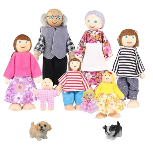 sitengjun Puppenhaus ZubehöR, 8Pcs Puppenhaus Puppenfamilie,Biegepuppen Puppenhaus Puppen,Holz Puppenhaus Zubehör mit Hund Biegepuppen für Puppenhaus Zubehör sitengjun Puppenhaus ZubehöR, 8Pcs Puppenhaus Puppenfamilie,Biegepuppen Puppenhaus Puppen,Holz Puppenhaus Zubehör mit Hund Biegepuppen für Puppenhaus Zubehör von sitengjun