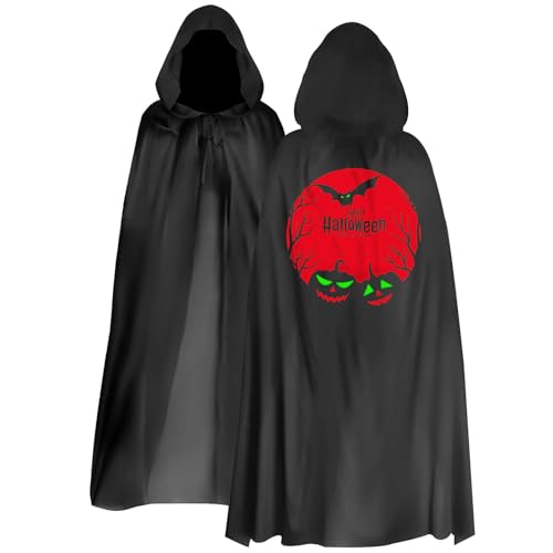 sizzlepop Kapuzenumhang, vampir umhang kinder, Schwarzer Umhang, vampir umhang, Mit Kürbismuster, passend für Halloween-Kostümparty-Kostüme(140cm) sizzlepop Kapuzenumhang, vampir umhang kinder, Schwarzer Umhang, vampir umhang, Mit Kürbismuster, passend für Halloween-Kostümparty-Kostüme(140cm) von sizzlepop