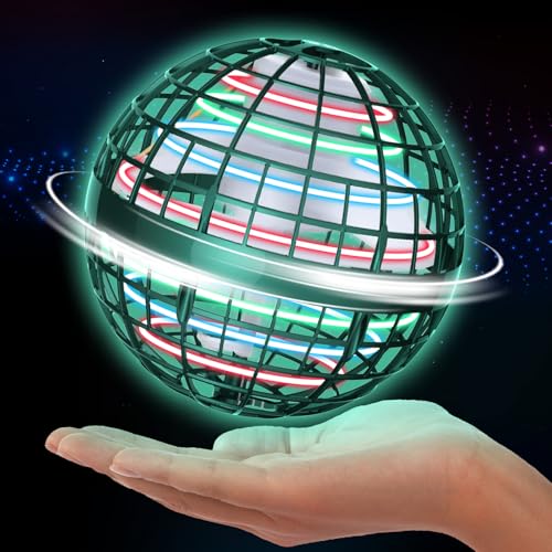 2025 Hover Ball Fliegender Ball - Flying Orb Ball Magische Spinnerin mit LED Licht Drohne für Kinder Boomerang Flugzeuge Spielzeug Geschenke für Jungen Mädchen Indoor Outdoor Fidget UFO (Grün) von skicare