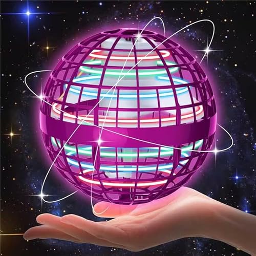 skicare 2025 Hover Ball Fliegender Ball, Flying Orb Ball Magische Spinnerin mit LED Licht Drohne für Kinder Boomerang Flugzeuge Spielzeug Geschenke für Jungen Mädchen Indoor Outdoor Fidget UFO (Pink) von skicare