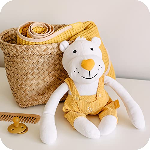 skiddoü weiches Kuscheltiere Bernt mit Latzhosen, Stofftier Bär, plüsch Teddybär, skandinavische Design, Klettverschluss, Babyspielzeug, Stofftier mit Hosentasche, Maskottchens für Babys, weiß skiddoü weiches Kuscheltiere Bernt mit Latzhosen, Stofftier Bär, plüsch Teddybär, skandinavische Design, Klettverschluss, Babyspielzeug, Stofftier mit Hosentasche, Maskottchens für Babys, weiß von skiddoü