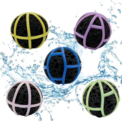 Skyrabbiter 5 Stück Silikon-Schwamm Wasserbälle für Pool und Strand, Reusable Water Balloons, Wasserballons Wiederverwendbar für Sommer, Pool, Strand, Garten, Outdoor und Party (5Pc) von skyrabbiter
