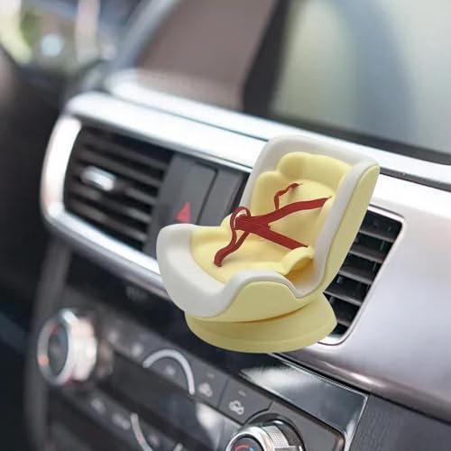Skyrabbiter Labo Puppen-Autositz mit weichem Plüschkissen, Auto Lüftungsgitter Plüschtier-Halterung mit verstellbarem Dreipunktgurt, Lüftungsclip und Tischständer, für Fans und Anime-Sammler (F) von skyrabbiter