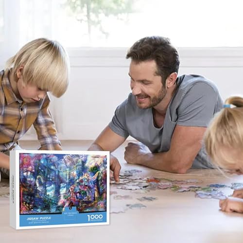 Skyrabbiter Landschafts-Puzzle, 1000 Teile, 70 x 50 cm, Bergdorf am See, Puzzle für Erwachsene und Kinder ab 14 Jahren, Puzzle mit Landschafts-Motiv (D) von skyrabbiter