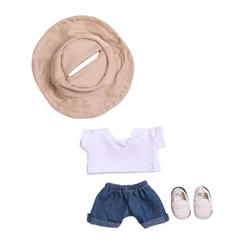 Skyrabbiter Miniatur-Puppenkleidung, 17cm, Jeans-Shorts, T-Shirts, Hüte und Schuhe, Braun und Beige, Handgefertigte Häkel Miniatur Zubehör Für Labubu Kleidung Zubehör, Puppenzubehör Geschenke (A) Skyrabbiter Miniatur-Puppenkleidung, 17cm, Jeans-Shorts, T-Shirts, Hüte und Schuhe, Braun und Beige, Handgefertigte Häkel Miniatur Zubehör Für Labubu Kleidung Zubehör, Puppenzubehör Geschenke (A) von skyrabbiter