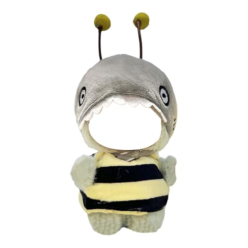 Skyrabbiter Plüsch Biene Kostüm für 17cm LaB Spielzeugpuppen, Gelb-Schwarz Gestreift mit Antennen, nur Bekleidungs zubehör für 17cm Plush Pullover Hoodie Bekleidung DIY Kinder Geschenke (A) von skyrabbiter