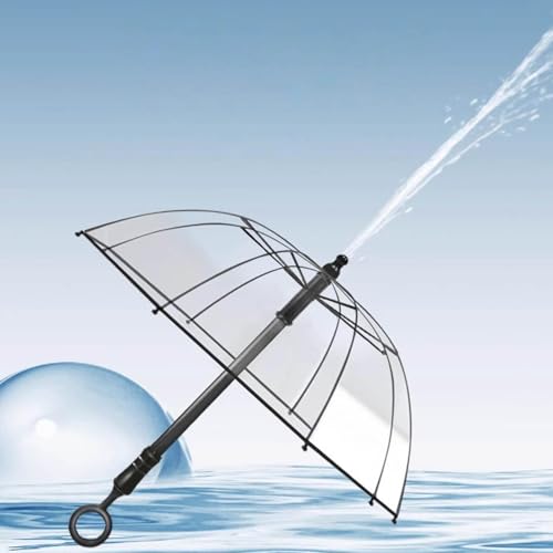 Skyrabbiter Transparenter Wasserschirm, 82 cm, Transparente Regenschirm, Spritzpistole, Regenschirm Mit Wasserspray, Sommer Im Freien Swimming Pool Beach Partys, Streichspiele (A) von skyrabbiter