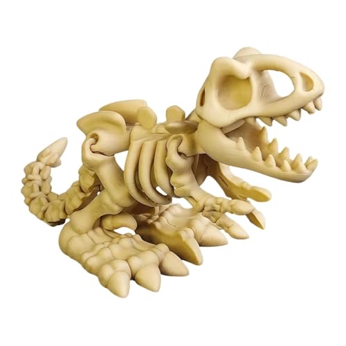 skyrabbiter 3D-Gedruckter Dinosaurier-Skelett Deko-Figur, 20 cm, Bewegliche Gelenke, Figur Mit Flexiblen Gelenken, Dinosaurier Spielzeug Geschenke, Desktop Dekor für Erwachsene und Kinder (A) von skyrabbiter