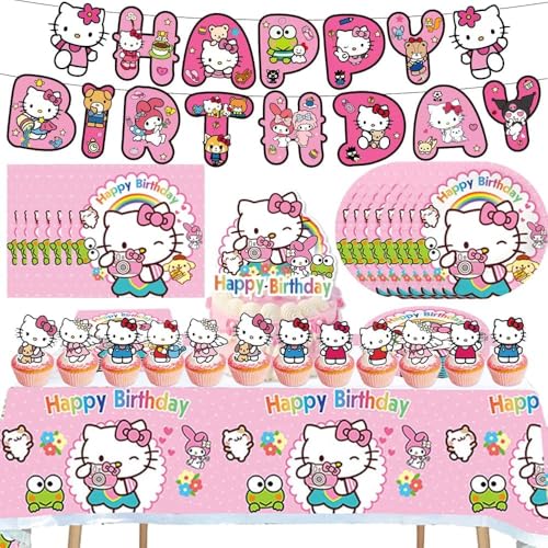 67 Stücke Geburtstagsdekoration-Geburtstagsdeko Partygeschirr Mädchen- Rosa Party Deko Banner Tortendeko Teller Servietten Tischdecke 67 Stücke Geburtstagsdekoration-Geburtstagsdeko Partygeschirr Mädchen- Rosa Party Deko Banner Tortendeko Teller Servietten Tischdecke von skyyahaijiao