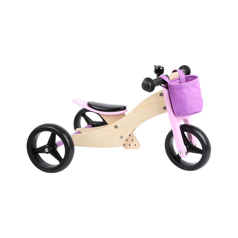Laufrad TRIKE 2 in 1 aus Holz in rosa von small foot®