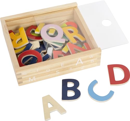 small foot Magnet Holzkiste "Educate" aus Holz, mit 37 Buchstaben das ABC Lernen und erste Wörter schreiben, 10732 von Small Foot
