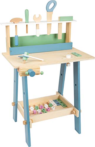 small Foot Werkbank Nordic aus Holz, inkl. Werkzeugen und Zubehör, Rollenspielzeug für Kinder, ab 3 Jahren, 11375 von Small Foot