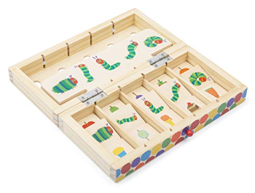 Small Foot Kreativität Raupe Nimmersatt Bildersortierbox, aus Holz, Koordinationsspiel in Transportbox für unterwegs, 11342, Mehrfarbig von Small Foot