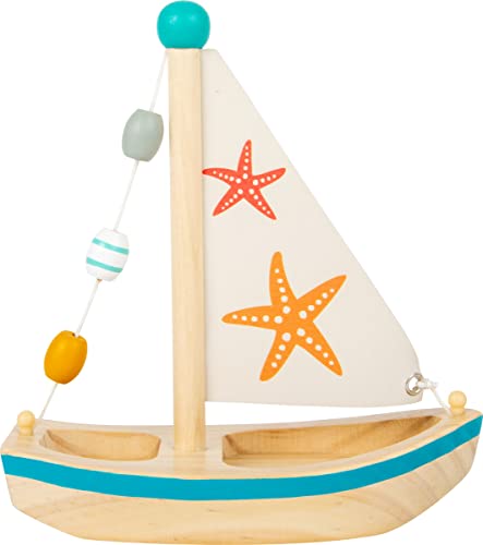 small Foot Wasserspielzeug Segelboot Seestern aus Holz, Badespielzeug , für Kinder ab 24 Monaten, 11658 von Small Foot
