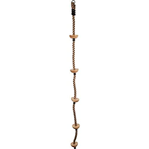 Small Foot Kletterseil mit Fußtritten aus Holz und stabilem Ring zur Aufhängung, in Natur-Optik, ab 3 Jahren, 11877 von Small Foot
