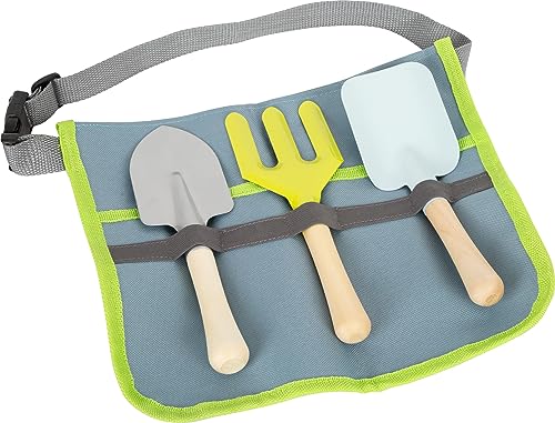 Small Foot Gürteltasche mit Gartenwerkzeug aus Holz und Metall, mit verstellbarem Gurt, für Kinder ab 3 Jahren, Gartengeräte 11882, Multicolor von Small Foot