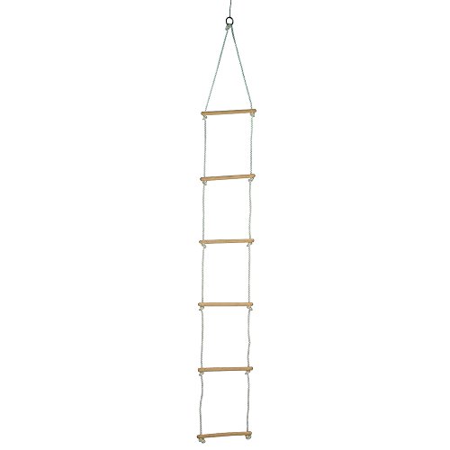 small foot Strickleiter mit sechs Holzsprossen, 2 m, Kletterspielzeug für drinnen und draußen, bis ca. 75 kg, 1048 von Small Foot