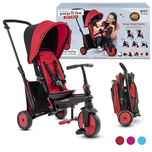 Smartrike - STR3 Mehrstufig 6 in 1 Dreirad faltbar Kinder mit Zertifizierung Kinderwagen für 1,2,3 Jahre, 5021533, Rot Smartrike - STR3 Mehrstufig 6 in 1 Dreirad faltbar Kinder mit Zertifizierung Kinderwagen für 1,2,3 Jahre, 5021533, Rot von smarTrike