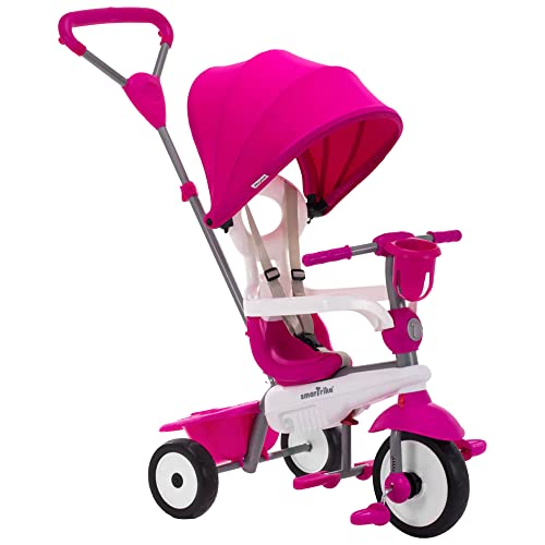 smarTrike Breeze Plus Dreirad für Kleinkinder im Alter von 1-3 Jahren – Variables( mehrstufiges) 4-in-1-Dreirad (Prinzessinnen-Rosa) von smarTrike