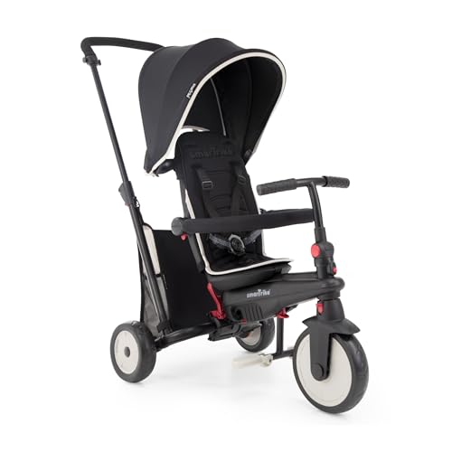 smarTrike STR3 Klappbares Kleinkinder-Dreirad mit Kinderwagen-Zertifizierung für 1,2,3 Jahre - 6 in 1 Mehrstufiges Dreirad, Schwarz smarTrike STR3 Klappbares Kleinkinder-Dreirad mit Kinderwagen-Zertifizierung für 1,2,3 Jahre - 6 in 1 Mehrstufiges Dreirad, Schwarz von smarTrike
