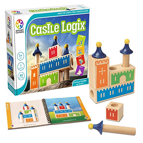 SmartGames Castle Logix | Holzpuzzle-Spiel für Kinder ab 3 Jahren | Lernspielzeug mit 48 Herausforderungen | 1 Spieler von SmartGames