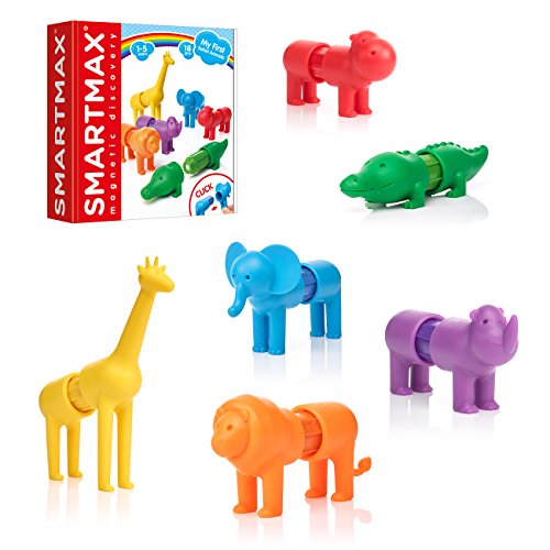 Smartmax Magnete - My First Safari Animals | Magnetische Bausteine Ab 2 Jahre | Smartmax Ab 1 Jahr | Magnetbausteine Ab 3 Jahre | Magnetspiel Ab 1 Jahr | Spiele Für Kinder von SMARTMAX