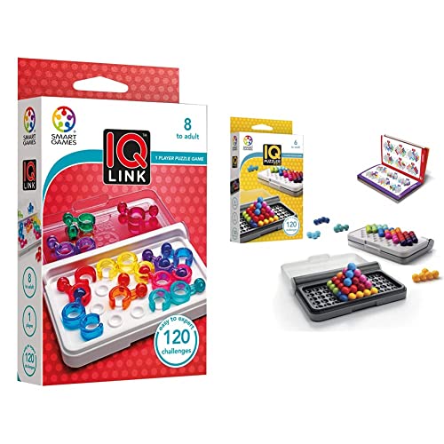 smart games SG 477 IQ Link & SG455 IQ-Puzzler PRO, Geschicklichkeitsspiel, Reisespiel, Gehirntraining von smart games