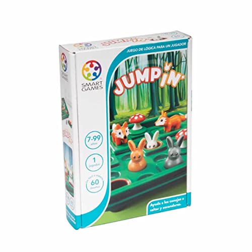 Games-SG421ES Smart Games-Jump In Individuell, lustige Lerngeschenke, Puzzle, Brettspiele für Kinder 7-8 Jahre oder mehr, Mehrfarbig (SKU-Ludiol) von SmartGames