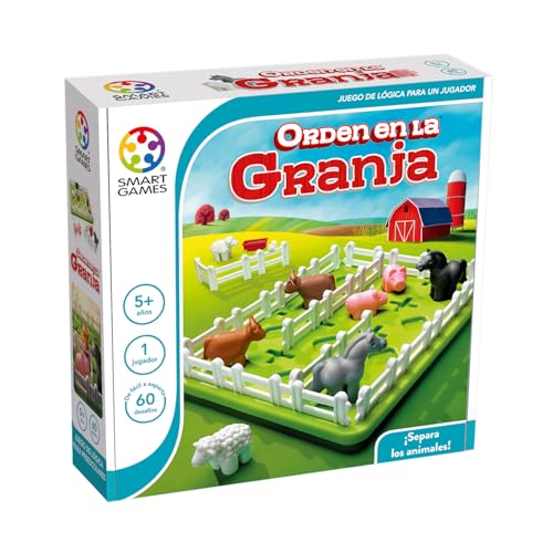 SmartGames SG091ES Ordnung auf dem Bauernhof-Smart Games, Lernspiel, Brettspiele für Kinder, Kinderspielzeug, Puzzle-Spielzeug für Kleinkinder, bunt von SmartGames