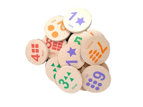 smartiebunny Gesellschaftsspiele- Passendes Memory-Spiel aus Holz für Kinder ab 3 Jahren, 16-teilig | Lernspielzeug für Kleinkinder im Vorschulalter (Nummern) von smartiebunny