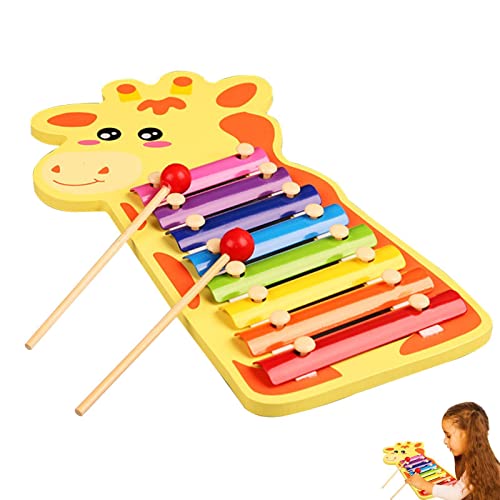 smashing Baby-Xylophon | Cartoon 8 Noten Xylophon Musikspielzeug mit Holzschlägeln | Früherziehung Baby Pädagogisches Musikinstrument Spielzeug für Kinder Entwickeln von smashing