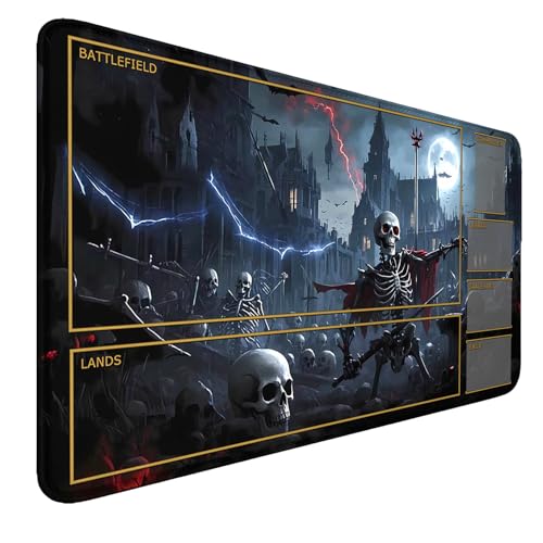 MTG Spielmatte Mit Zonen, MTG Spielmatte Genäht Kanten Glatte Gummioberfläche Kampfbrettspiel 60 x 35 cm TCG Spielmatte von smatcamp