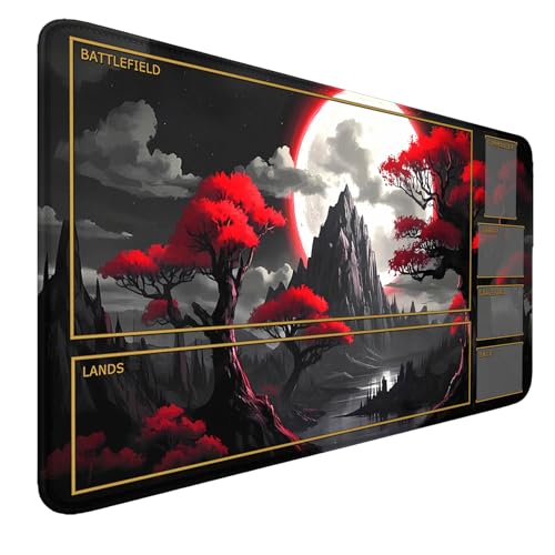 smatcamp MTG Spielmatte mit Zonen, 24"x 14" MTG Spielmatte Board Game genähte Kanten Spielmatte Spielmatten Glatte Gummioberfläche TCG Spielmatte mit Aufbewahrungsbeutel Für Personen ab 14 Jahren von smatcamp