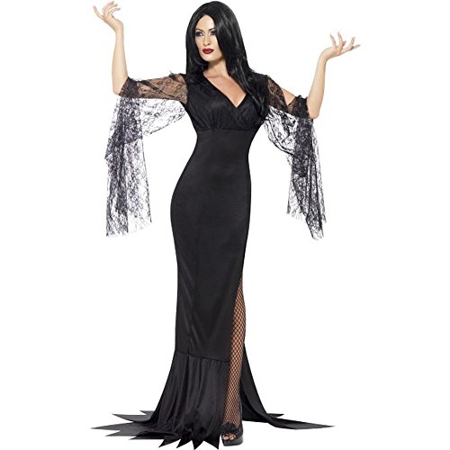 Vegaoo Halloween Hexen-Kostüm mit schwarzer Spitze für Frauen - L von Smiffys