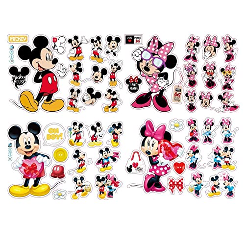 Mickey Minnie Sticker Mickey Wandaufkleber Schlafzimmer Baby und Kinder Deko Cartoon Schlafzimmer Produkt 20 x 30 cm 4 Stück von smileh