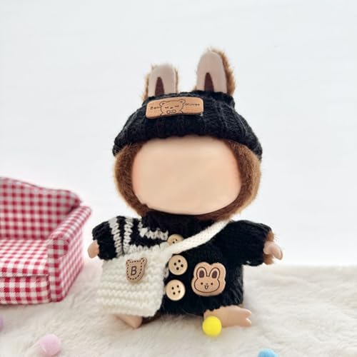 Entzückendes Mode-Set für 17 cm große Puppen, inklusive Hüten und Taschen für kreativen Verkleidungsspaß (schwarz) von snowchecking
