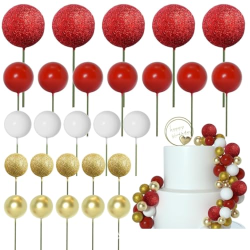 50-teiliges Kuchenaufsatz-Set mit Ballonstilen, Partyzubehör, elegante Ornamente, Schaumstoff-Textur für kreative von sodeber