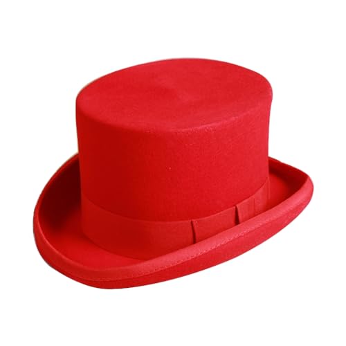 Halloween Herren Damen Magier Hüte Caps Gentleman Jazzs Hut Top Schwarz Rot Party Bowler von sodeber