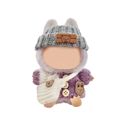 Handgefertigtes Häkeloutfit für 17 cm große Puppe, inklusive Pullovermütze und Tasche für Rollenspiel-Puppen, 3-teilig Handgefertigtes Häkeloutfit für 17 cm große Puppe, inklusive Pullovermütze und Tasche für Rollenspiel-Puppen, 3-teilig von sodeber