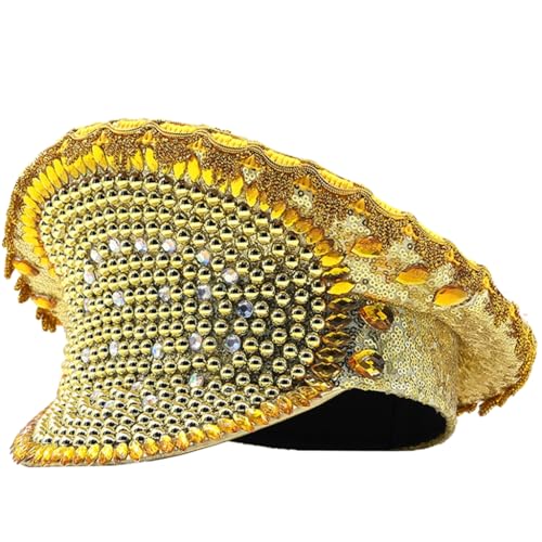 Marineblauer Strass-Hut für Damen, Hochzeit, Braut, glitzernder Sergeant, Neuheit, Geburtstagsparty, Kapitän Marineblauer Strass-Hut für Damen, Hochzeit, Braut, glitzernder Sergeant, Neuheit, Geburtstagsparty, Kapitän von sodeber