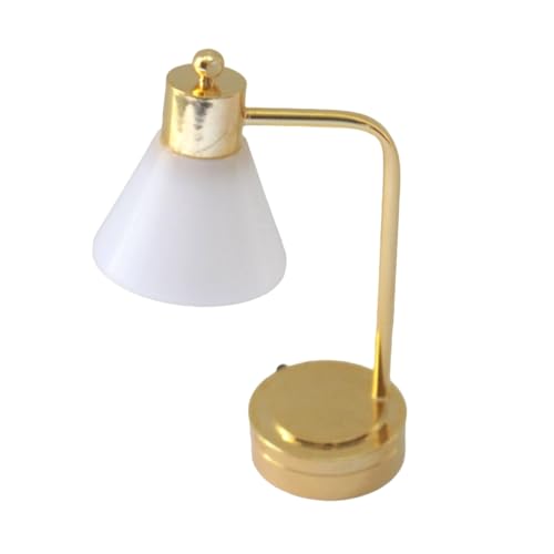 Miniatur-LED-Schreibtischlampe mit weißem Schirm, elegante Tischleuchte, Möbeldekoration, 1/12 Puppenhäuser Miniatur-LED-Schreibtischlampe mit weißem Schirm, elegante Tischleuchte, Möbeldekoration, 1/12 Puppenhäuser von sodeber